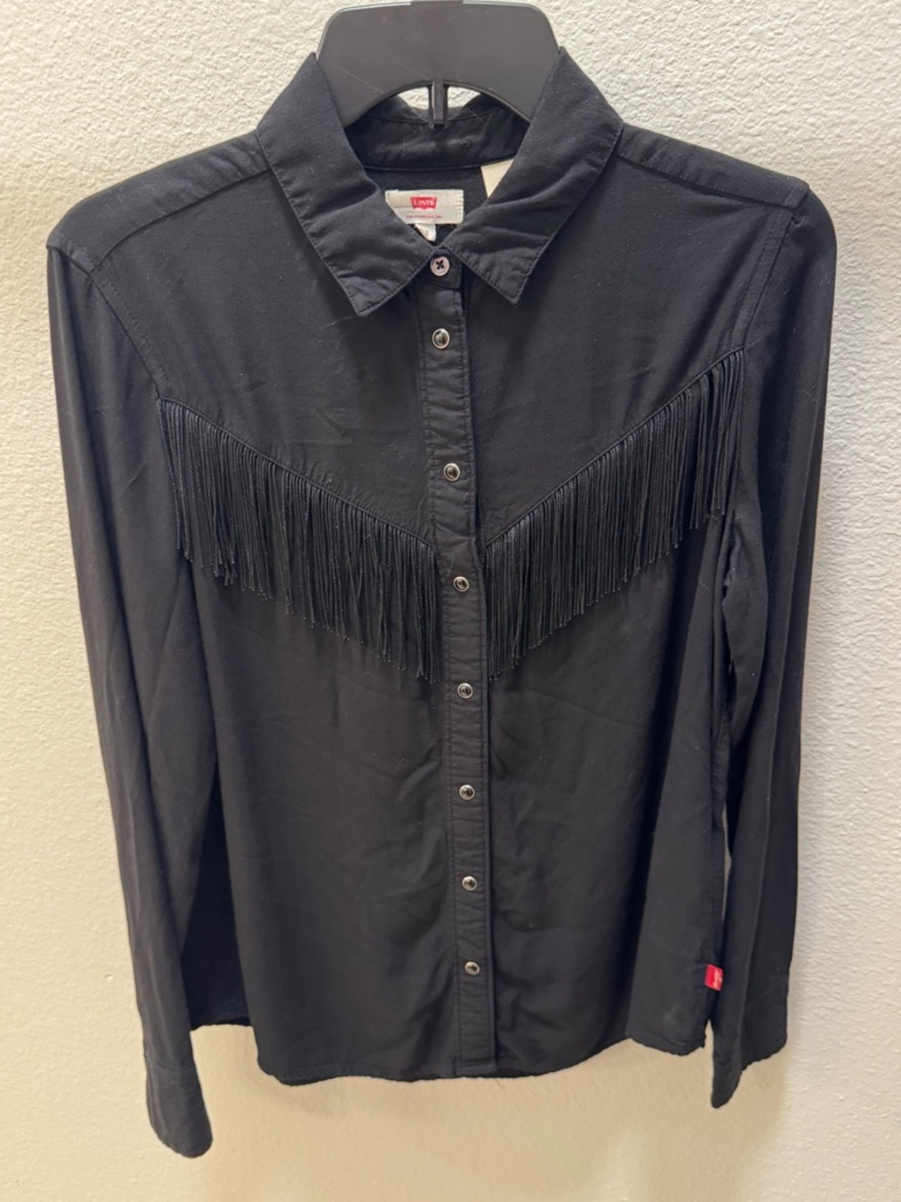 Levi's Black Fringe Western Button-Up Shirt